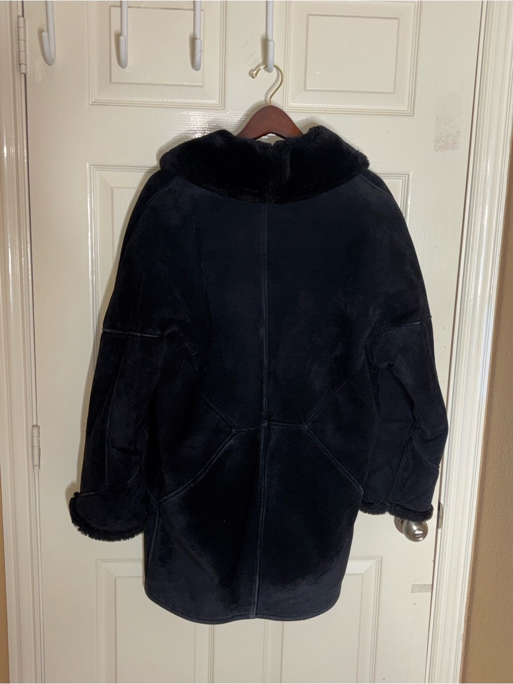 Vintage Steve by Searle Suede Faux Shearling Women’s Coat - Black Medium - Picture 7 of 8